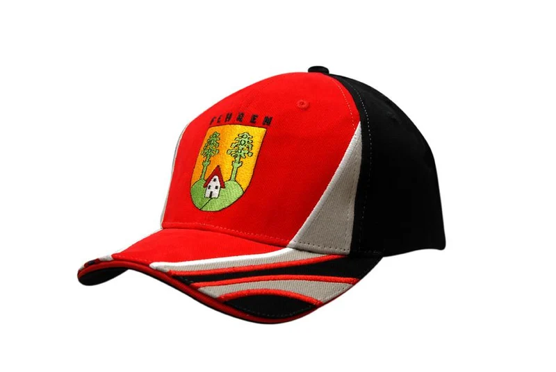 BRUSHED HEAVY COTTON CAP WITH SANDWICH TRIM AND CROWN/PEAK INSERTS & EMBROIDERY