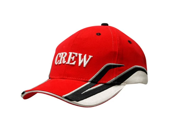 BRUSHED HEAVY COTTON CAP WITH SANDWICH TRIM AND CROWN & PEAK INSERTS/EMBROIDERY