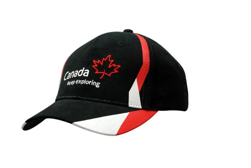 BRUSHED HEAVY COTTON CAP WITH CROWN & PEAK PRINTED DESIGN