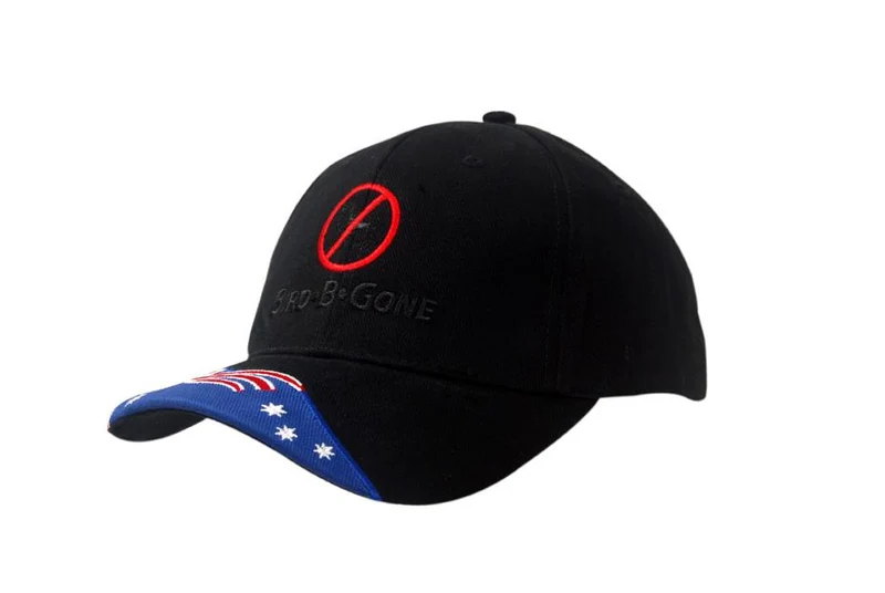 BRUSHED HEAVY COTTON CAP WITH AUSTRALIA FLAG INSERT/EMBROIDERY ON PEAK