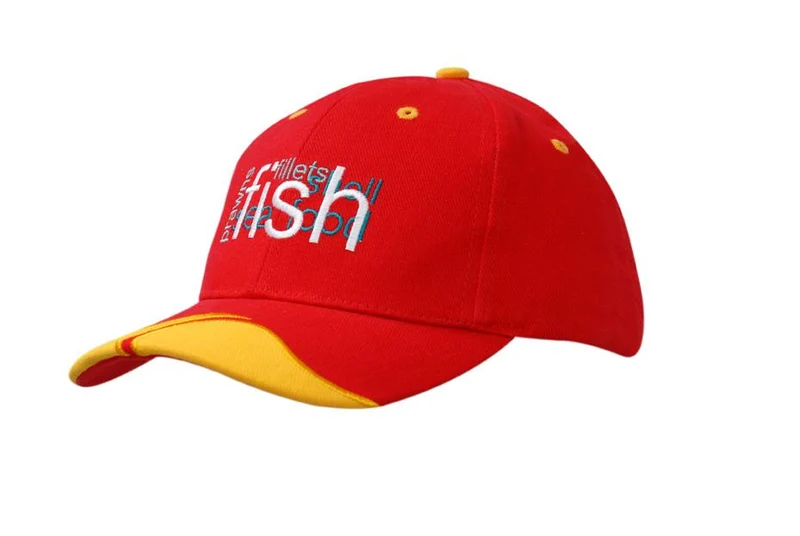 BRUSHED HEAVY COTTON CAP WITH PEAK INSERTS & EMBROIDERY