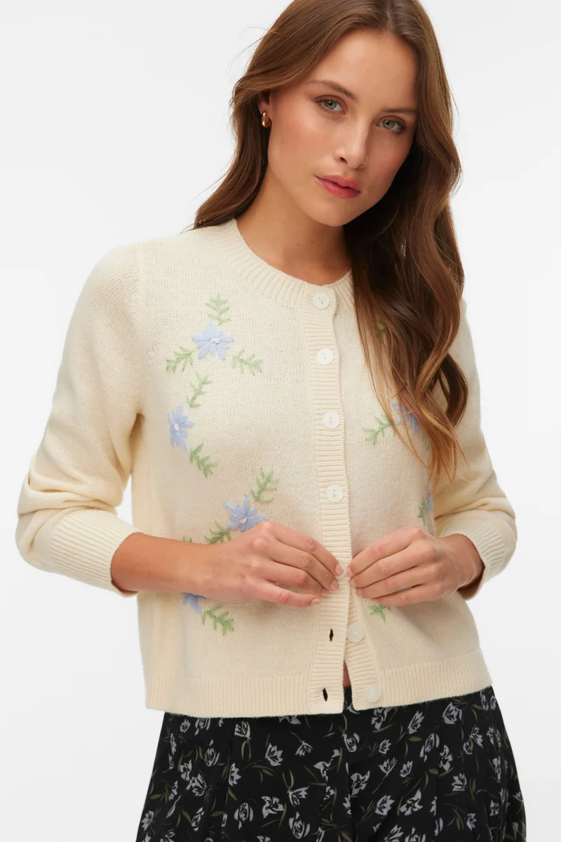 Camille O-Neck Cardigan - Birch