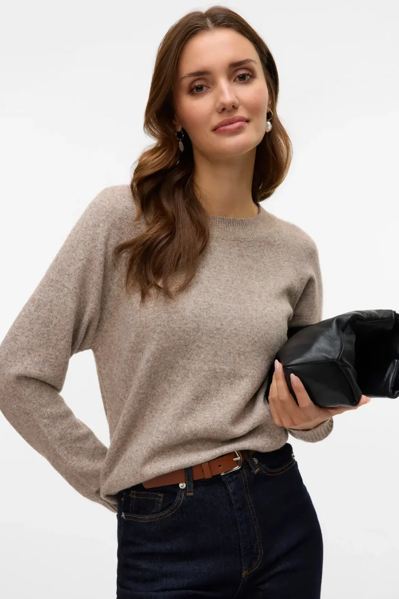 Doffy O-Neck Blouse - Moon Rock Melange