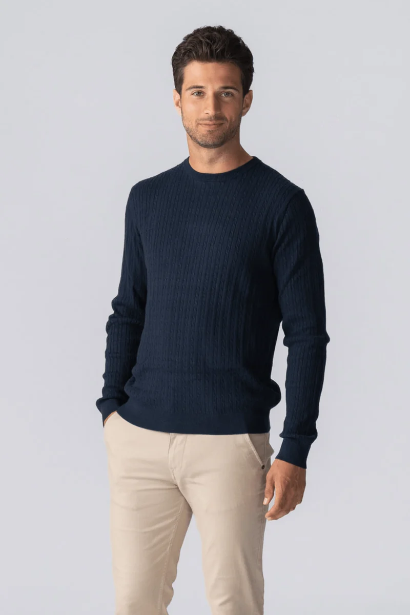 Pullover Cable Knit - Navy