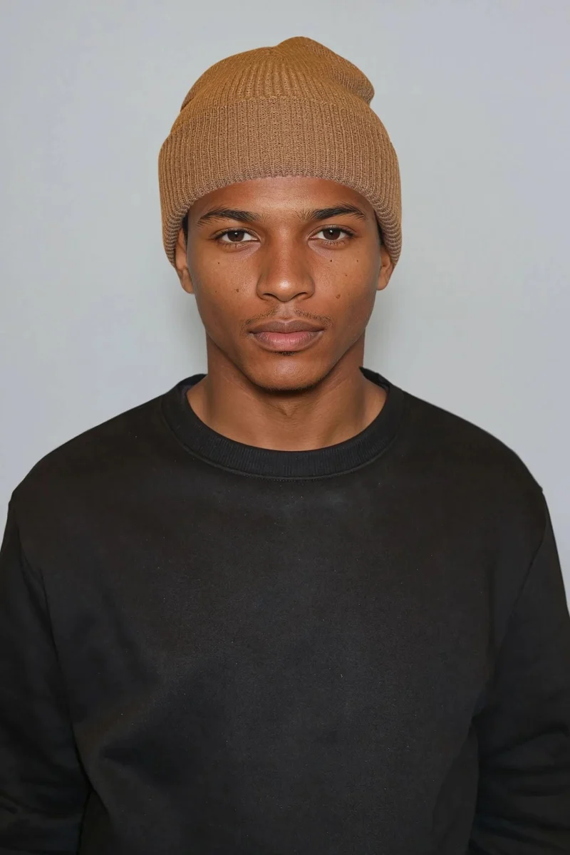 Knitted beanie - Coffee