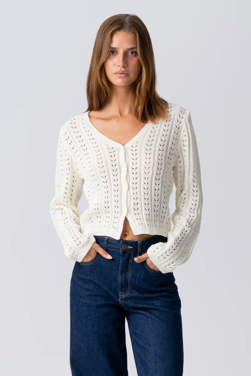 Virginia Knit Cardigan - Ecru