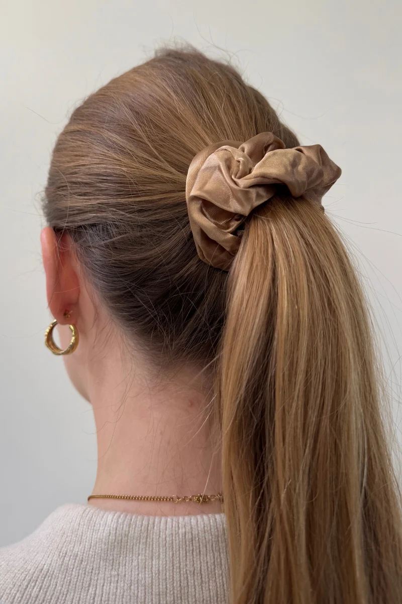 Satin Scrunchie - Light Beige