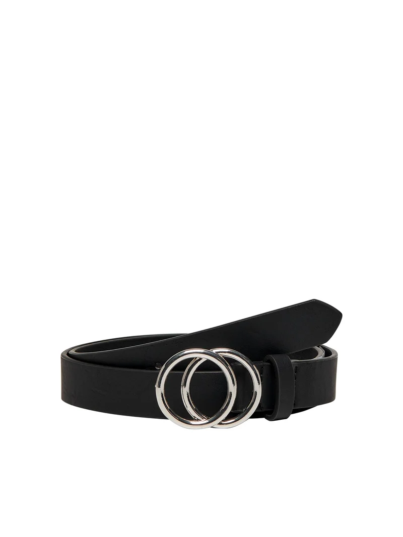 Rasmi Leather Belt - Black / Silver