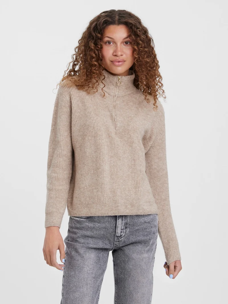 Plaza Zipper Knit - Silver Mink