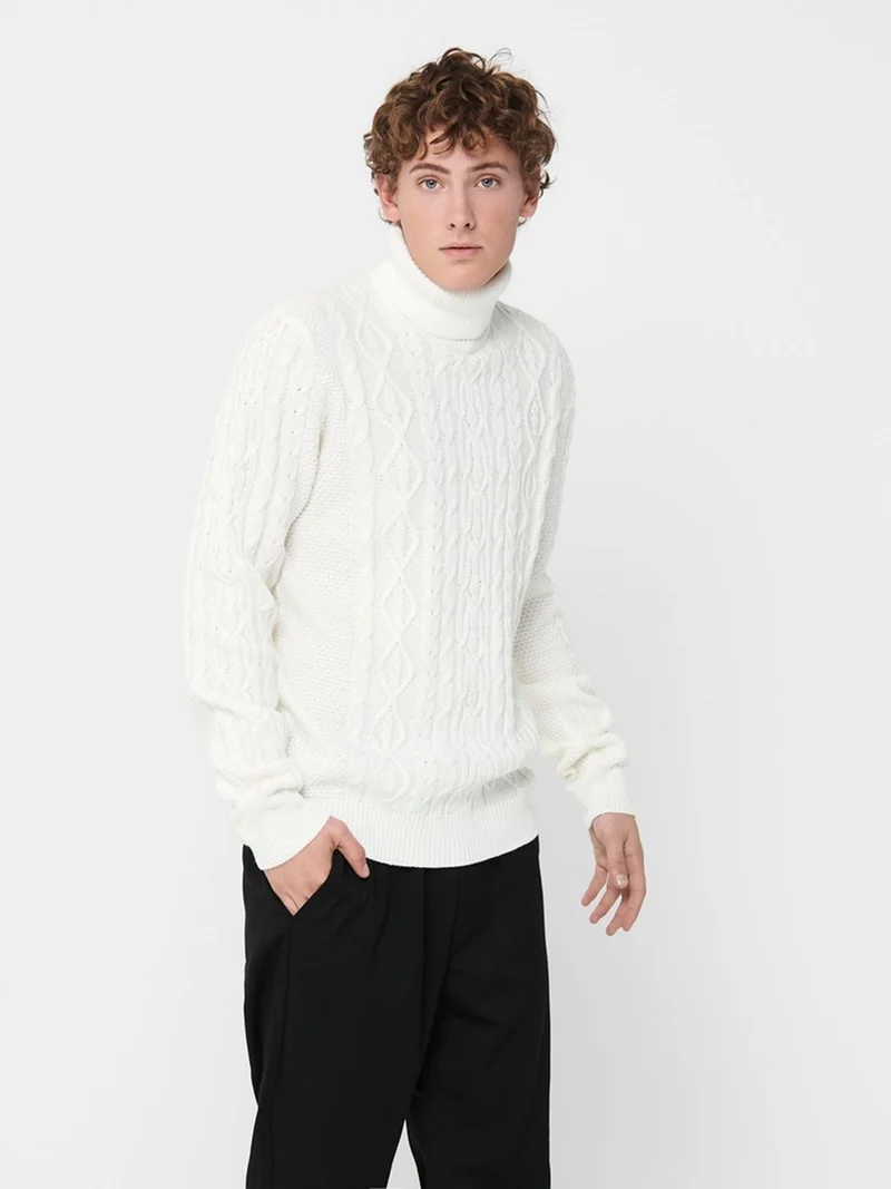 Rigge Knit Turtleneck - Cloud Dancer