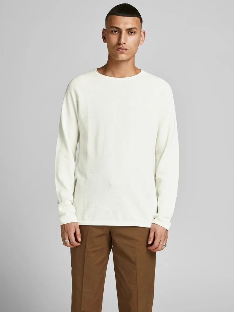 Textured knit sweater - Cloud Dancer