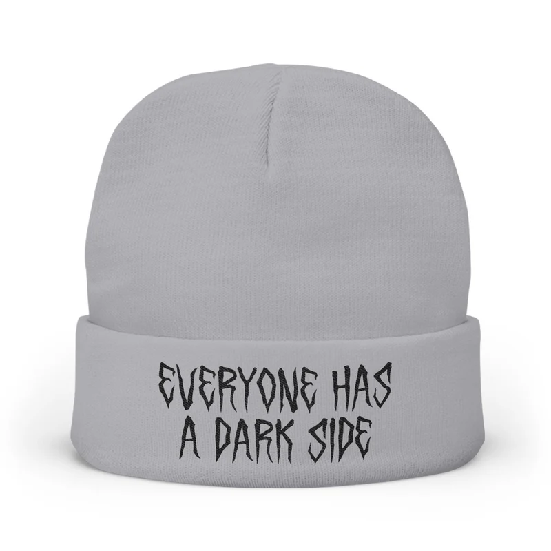 EVERYONE HAS A DARK SIDE - Embroidered Knit Beanie Winter Hat