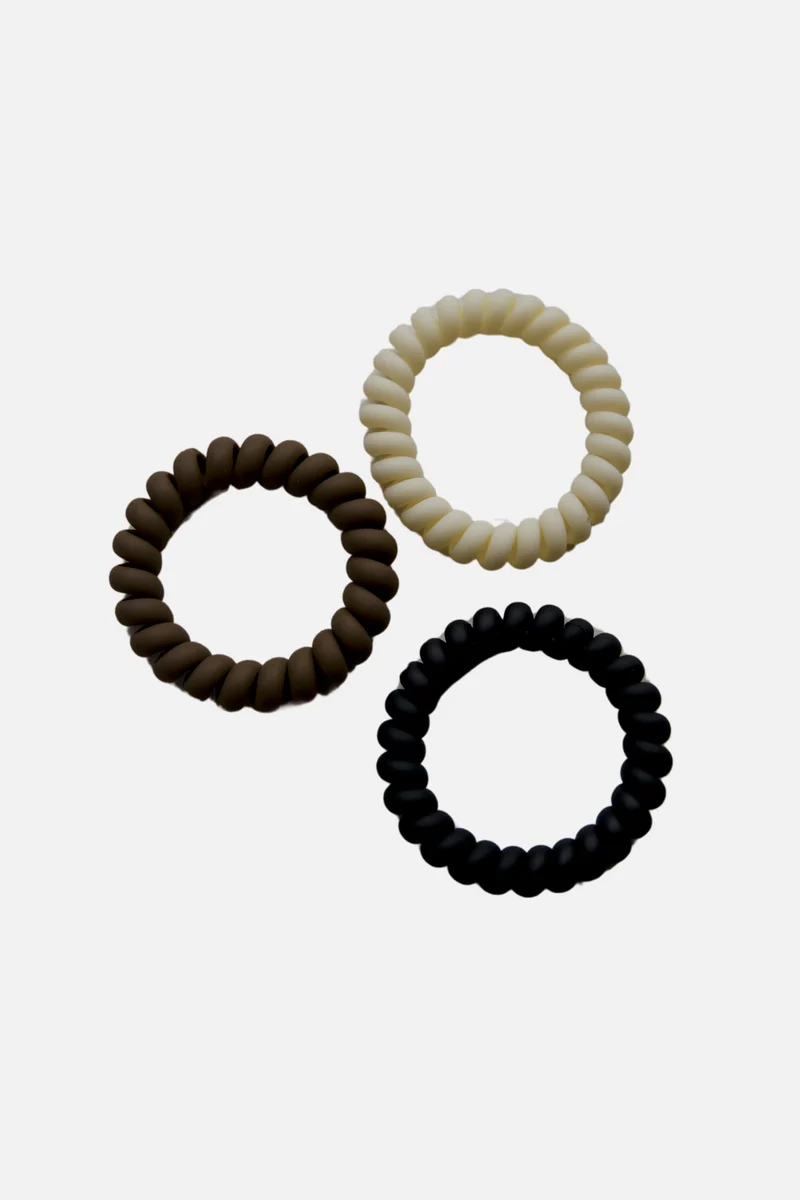 Spiral Elastics (3 pcs.) - Black/brown/beige