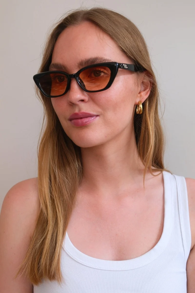 Zoe Sunglasses - Black/Light brown