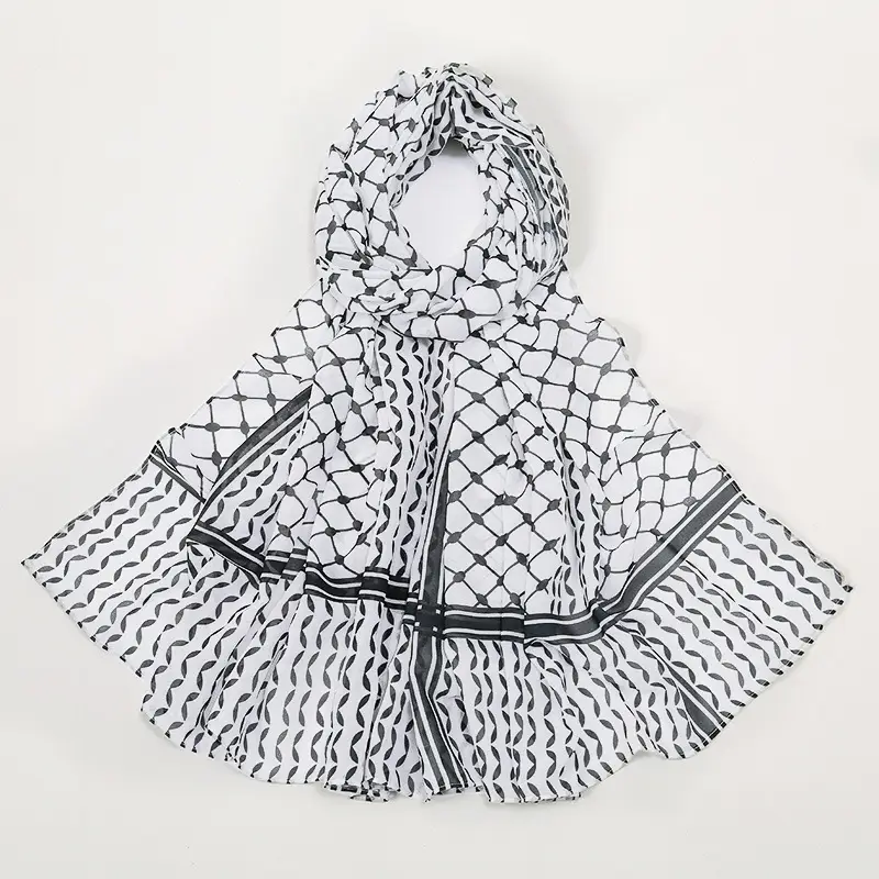 Palestina Sjaal Keffiyeh Moslimvrouwen Chiffon Hijab Hoofddoek