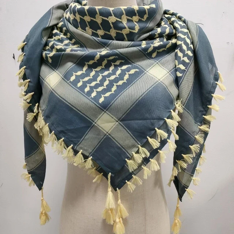 Groothandel Premium Shemagh Sjaal Keffiyeh Arabische Militaire Tactische Woestijn Sjaal Wrap met Kwastje