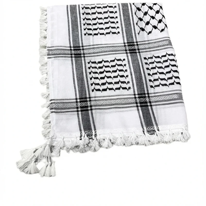 Palestijnse sjaal Arabische woestijn Shemagh sjaal Keffiyeh hoofd- en halsdoek met kwastje