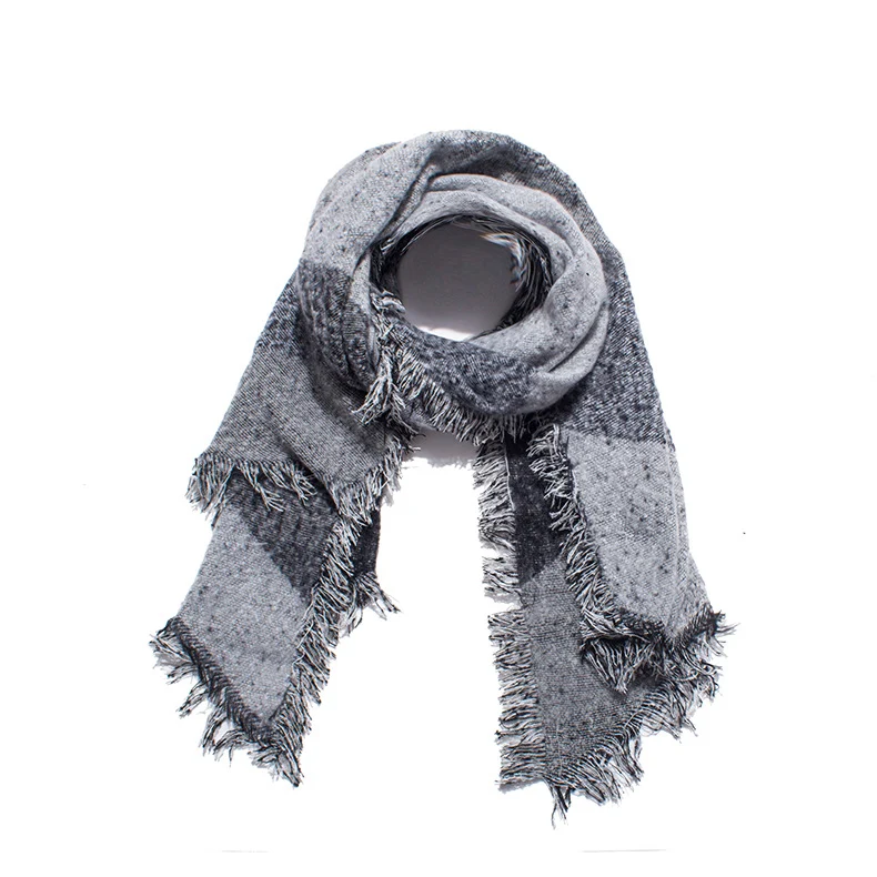 Winter lange sjaal voor dames - Oversized contrasterende kleur patchwork deken bulk