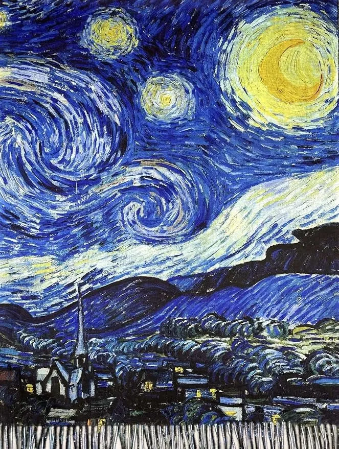 Winteraccessoires zoeken warmte Faux Cashmere - Van Gogh Starry Night Art Scarf Bulk