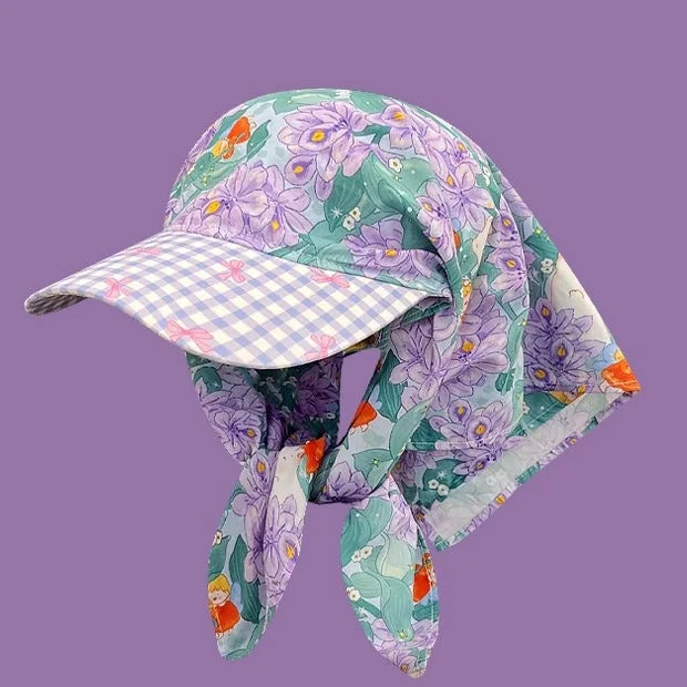Grote Franse vintage Monet's tuintulbandhoed - lente- en zomer-buitendriehoeksjaal