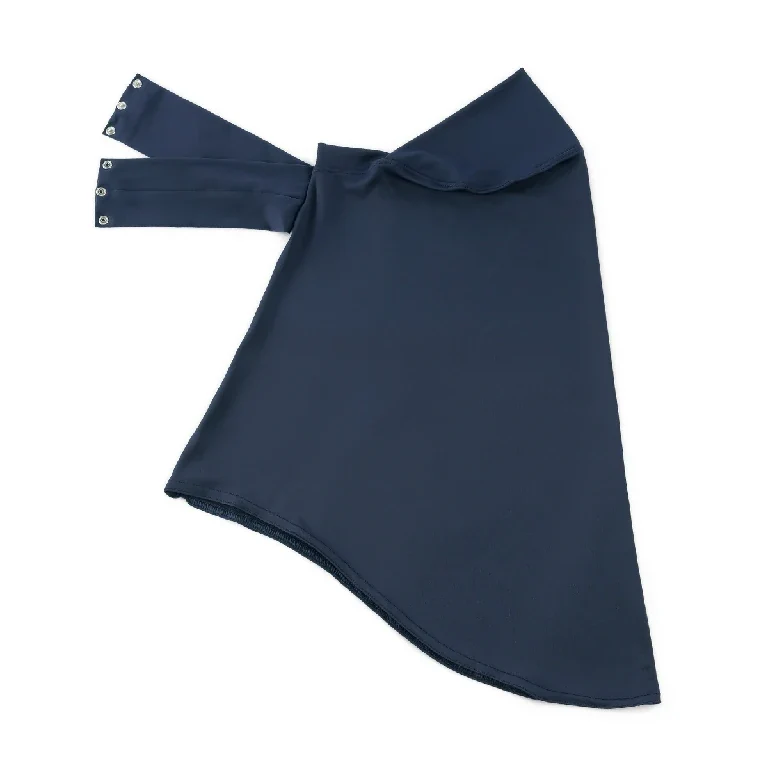 Groothandel in diverse kleuren hijabs met drukknoopsluiting, voor bescheidenheid van nek en borst.