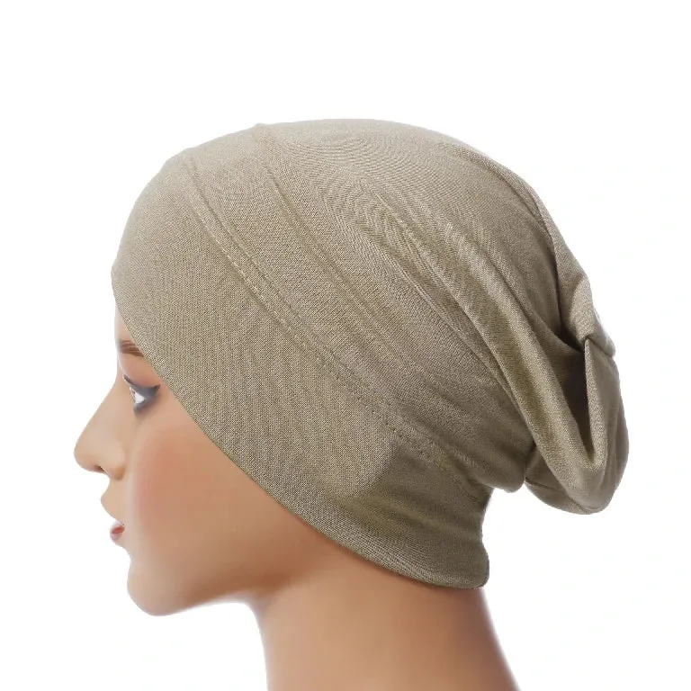 Groothandel in gemerceriseerde katoenen hijabmutsjes/onderkapjes met antislipfunctie en volledige dekking.
