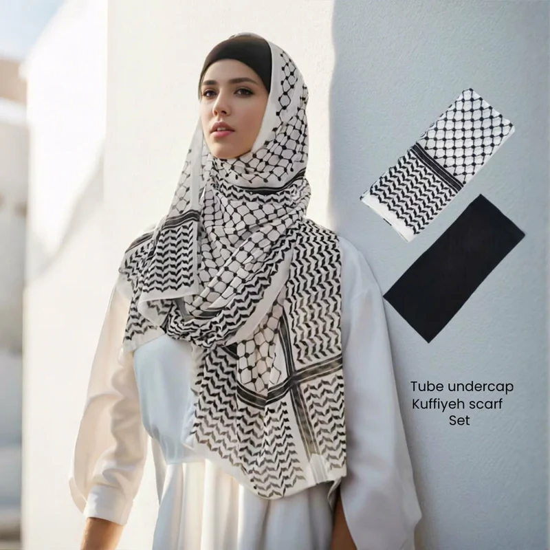 Groothandel Arabische Chiffon Hoofddoek Palestijnse Sjaal Heren Lichtgewicht