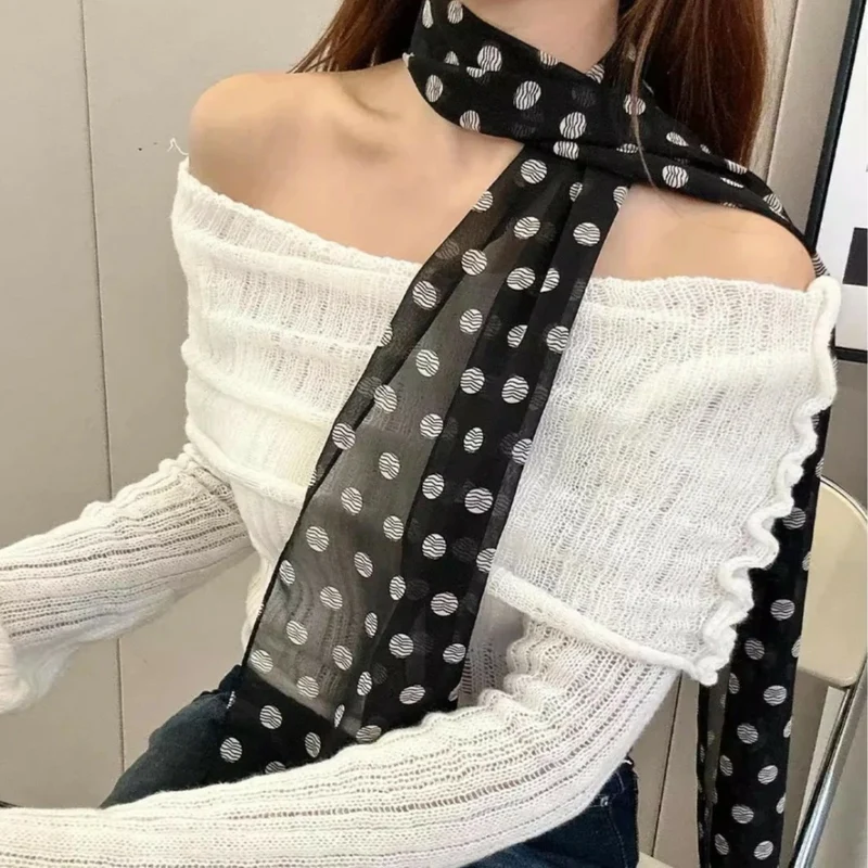 Groothandel Polka Dot Sjaal Franse Retro Sjaal