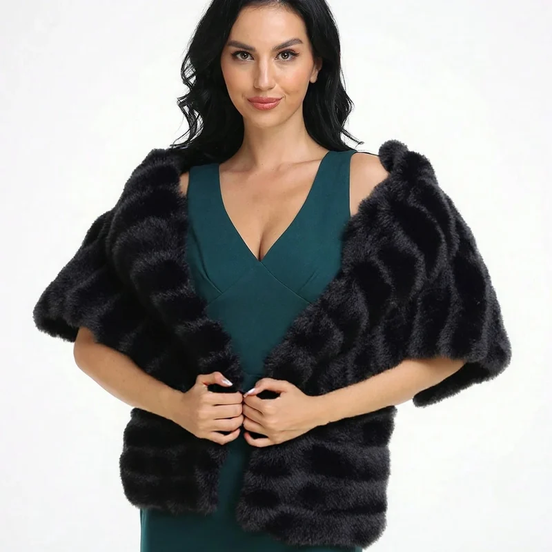 Groothandel Shaggy Faux Fur Sjaal Wrap Milieuvriendelijke Materialen