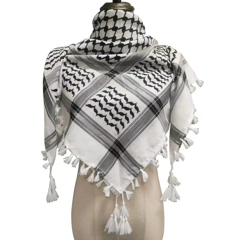 Groothandel Sjaal Militaire Shemagh Keffiyeh Hoofd Hals Sjaal Arabische Wrap Met Kwastje