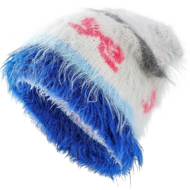 Gebreide muts met schattige kattenoren en strik - Oorwarmers, koude en winddicht, casual muts in bulk