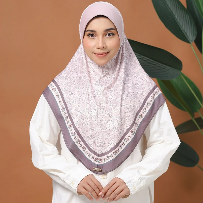 Groothandel Islamitische Moslim Vierkante Hijab Sjaal met Bloemenpatroon