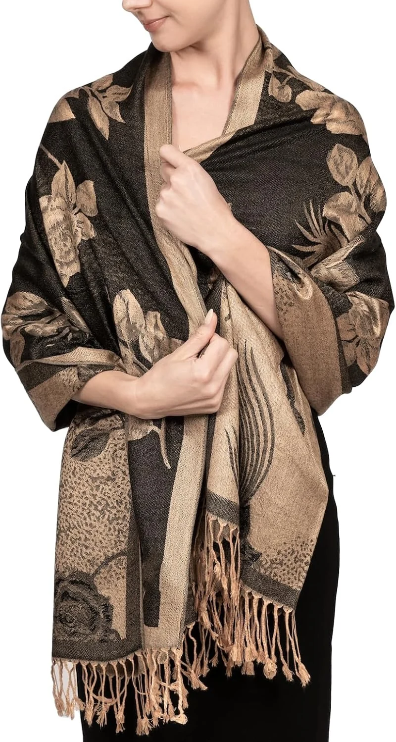 Maker Winter Warme en Royale Bloemen Sjaal - Vintage Kasjmier Dames Sjaal Deken