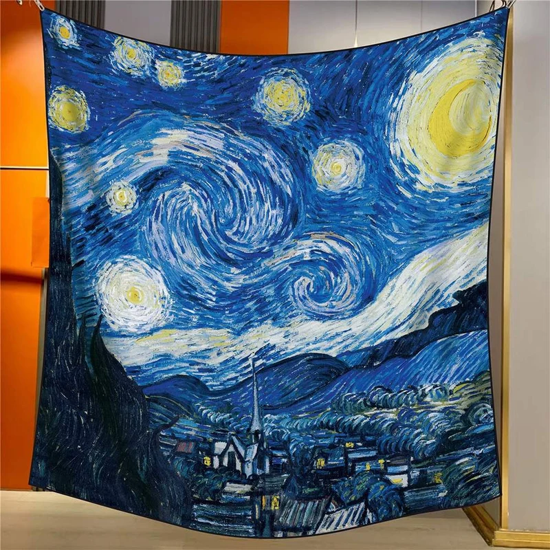 Aangepaste Van Gogh olieverfschilderij Starry Night sjaal - Groothandel leverancier voor fabrikanten