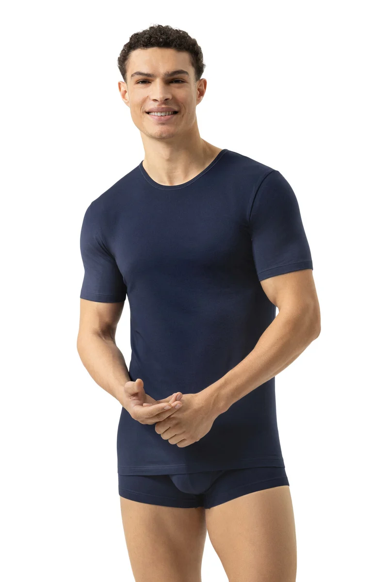 Mey Shirt KM lager boordje Dry Cotton 46002 668 yacht blue