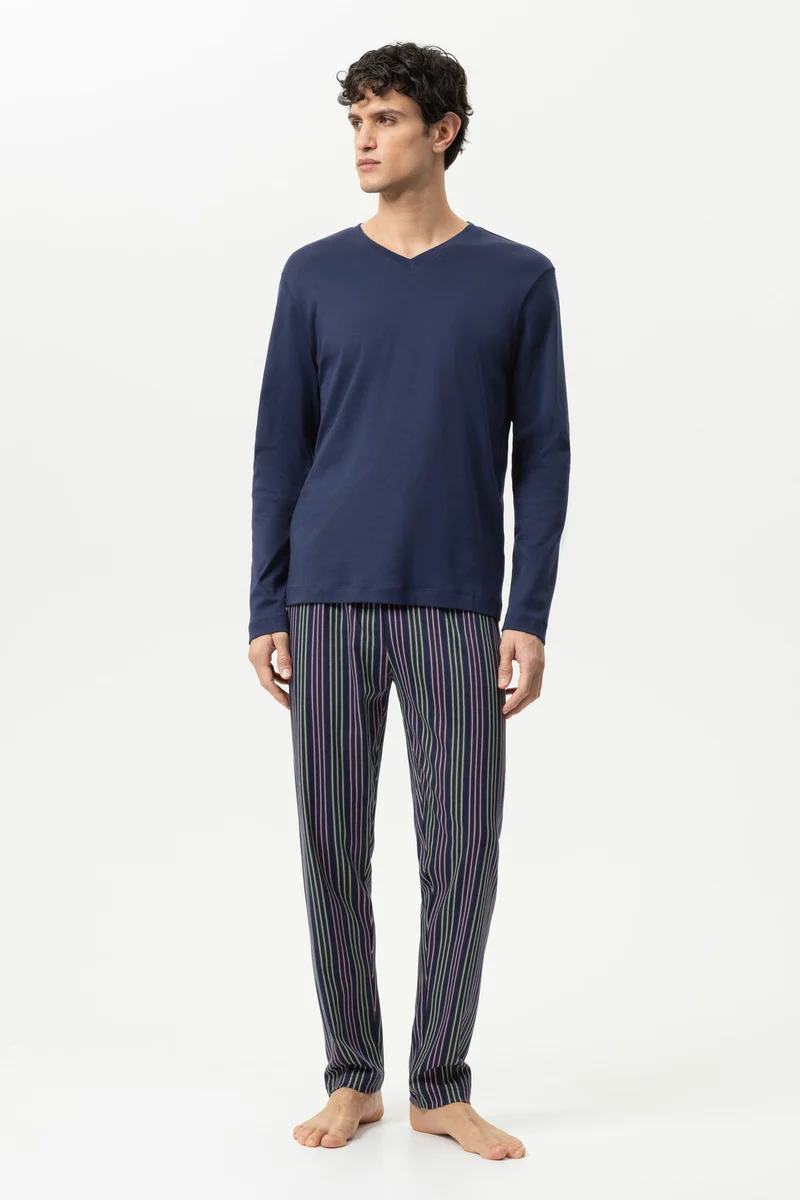 Mey Tweedelige Pyjama Luminous Stripes Heren 2240095 668 yacht blue