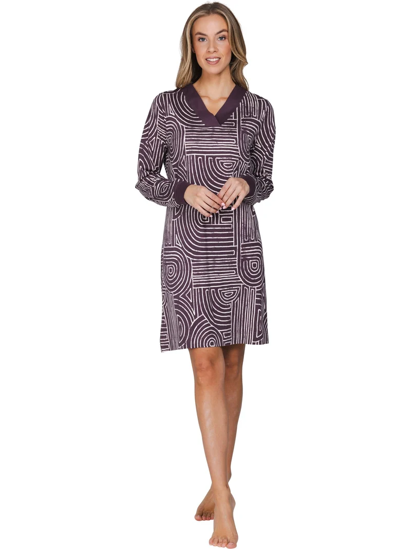 Pastunette Nachthemd Lunar Lines Premium Dames 111262-206-1 420 dark purple