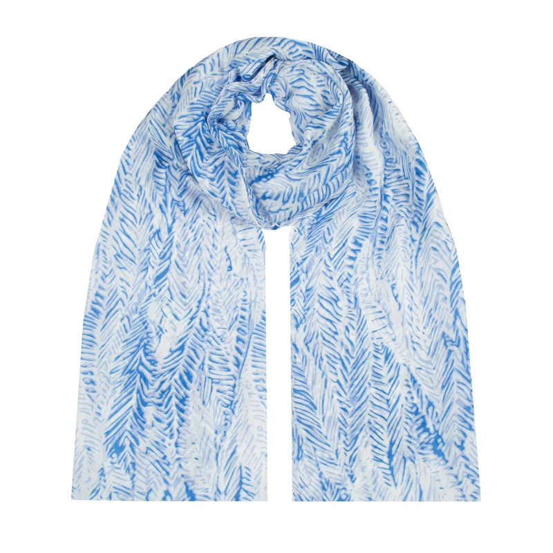 Women's Feather Print Lightweight Scarf