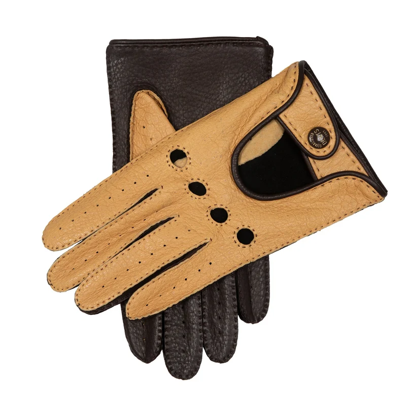 Men’s Heritage Handsewn Two-Colour Peccary and Deerskin Leather Driving Gloves