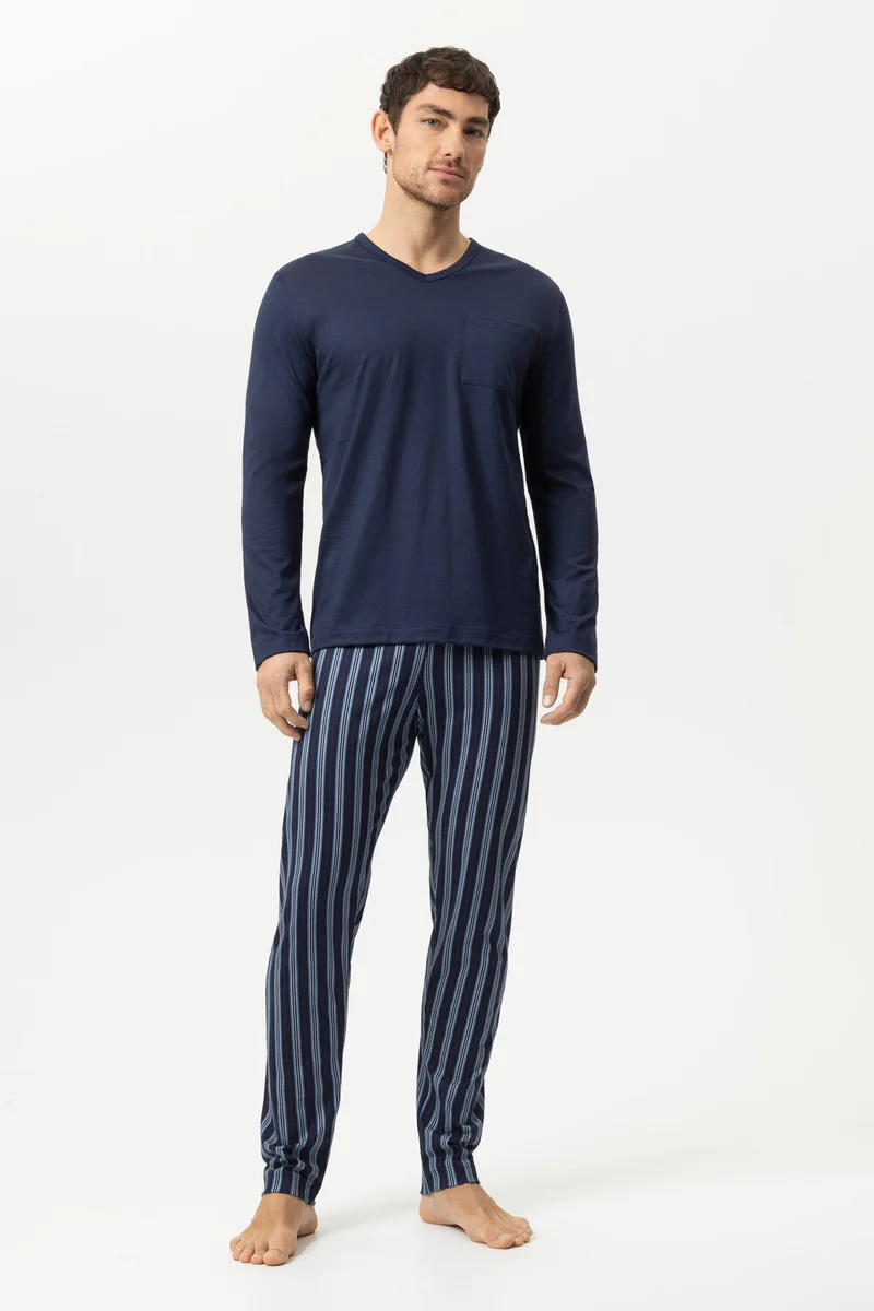 Mey Tweedelige Pyjama Seriously Stripes Heren 2240106 668 yacht blue