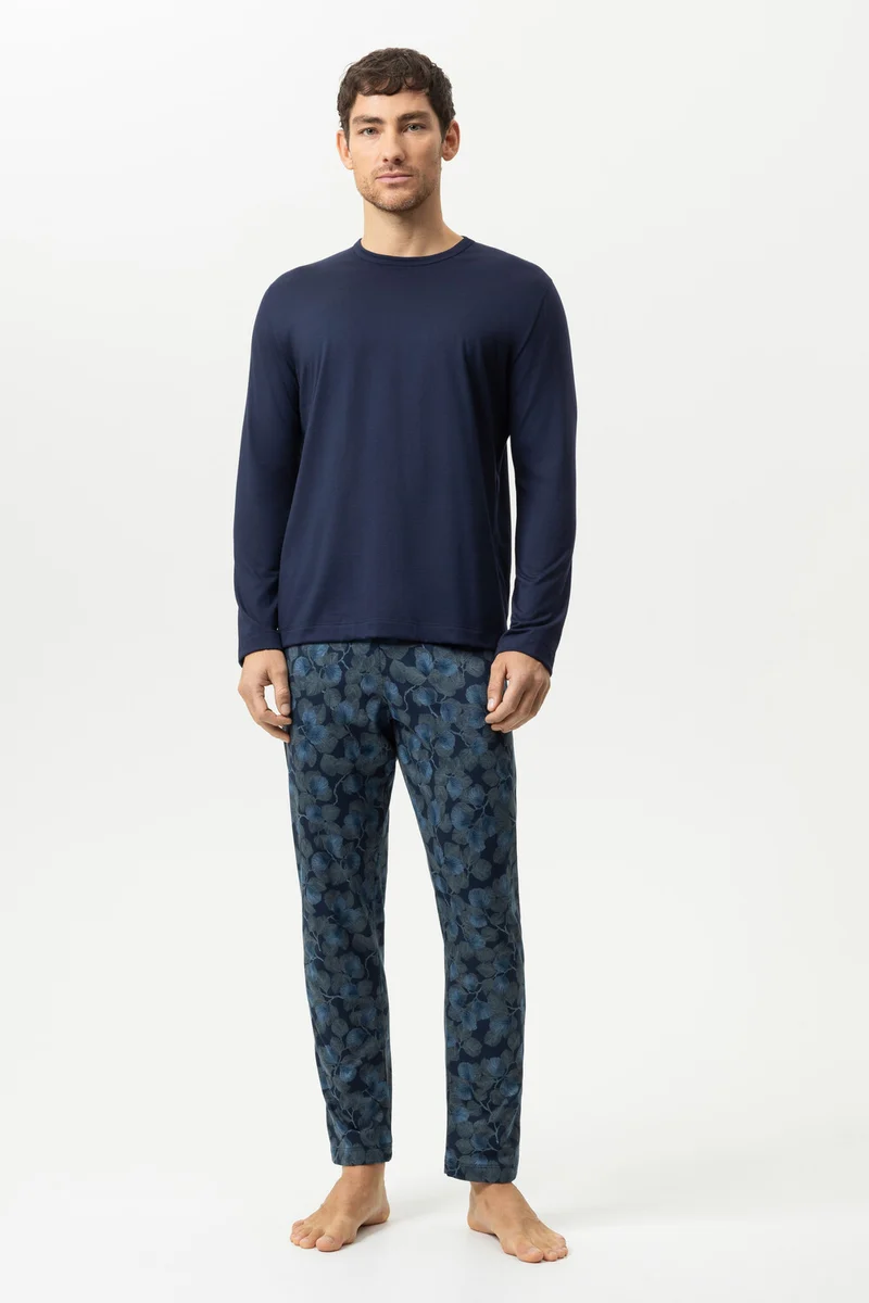 Mey Tweedelige Pyjama Dark Leaves Heren 2240107 668 yacht blue