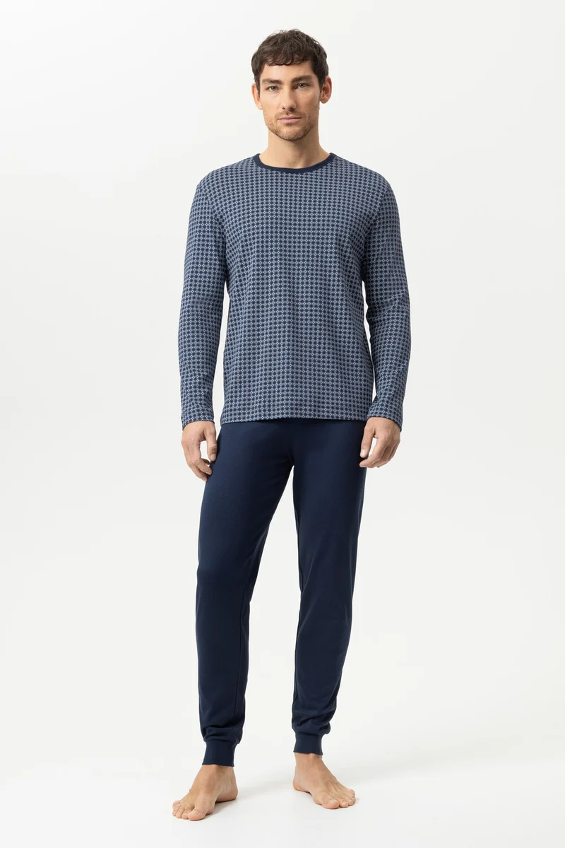Mey Tweedelige Pyjama Floral Grid Heren 2240094 1795 alaskan blue