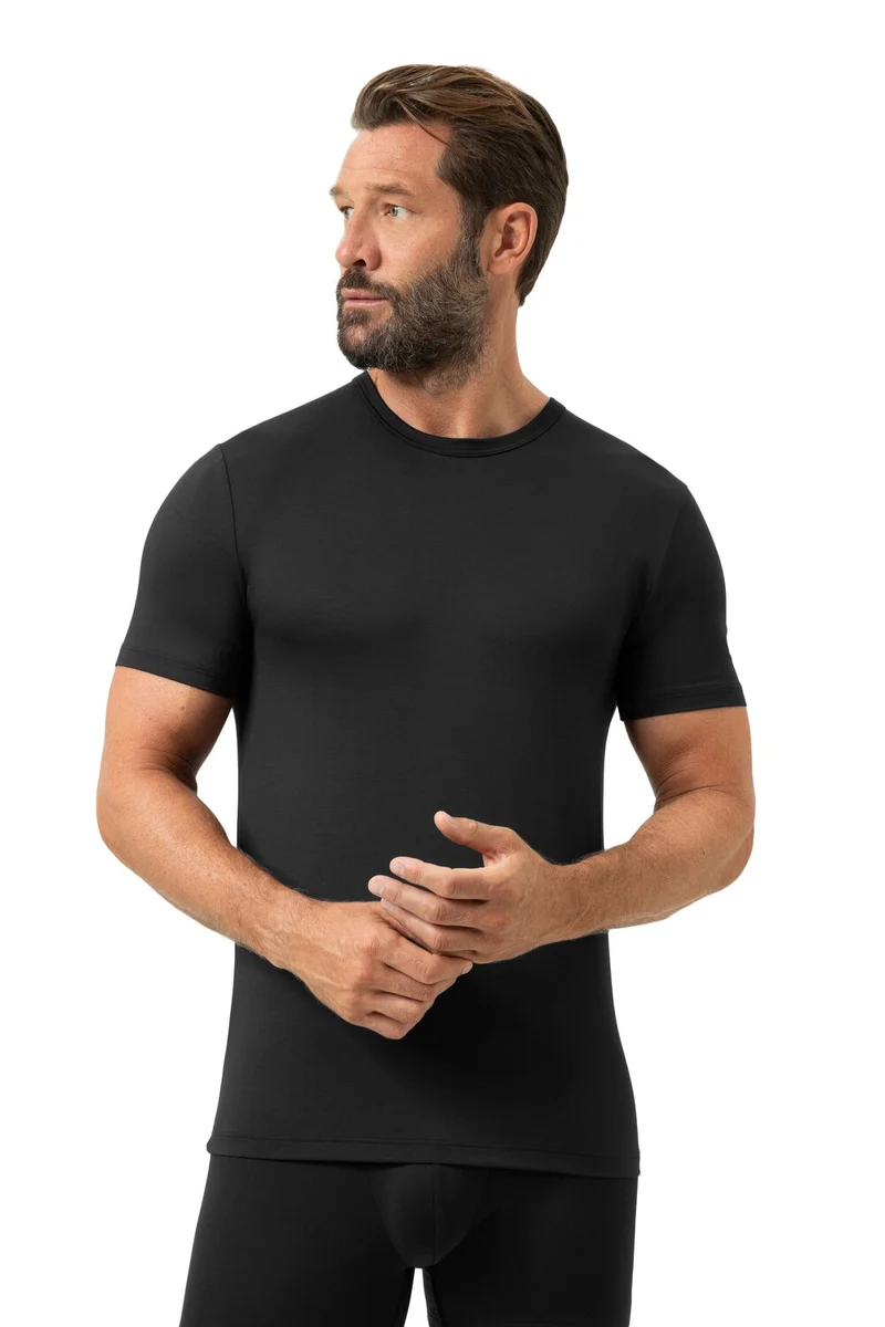Mey Shirt Korte Mouw Iconic Modal Heren 2110019 3 zwart