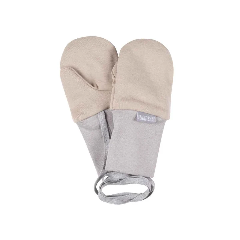 Beige babywantjes van merinowol met duim