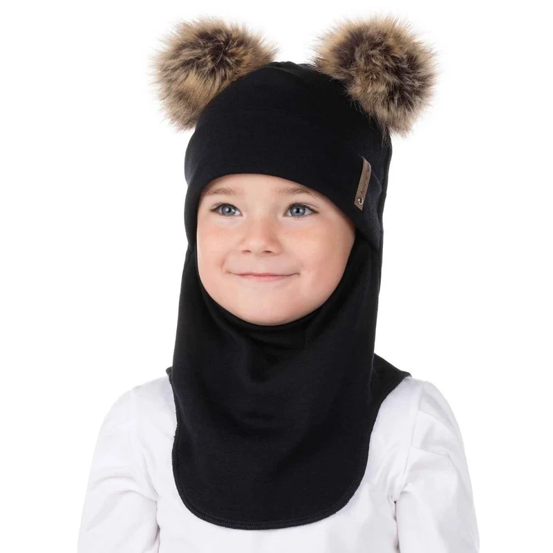 Blijf warm en stijlvol deze winter met onze zwarte bivakmuts van merinowol.