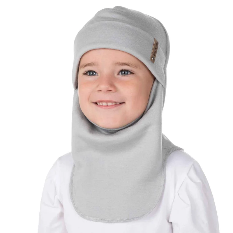 Blijf warm deze winter met onze grijze bivakmuts van merinowol.