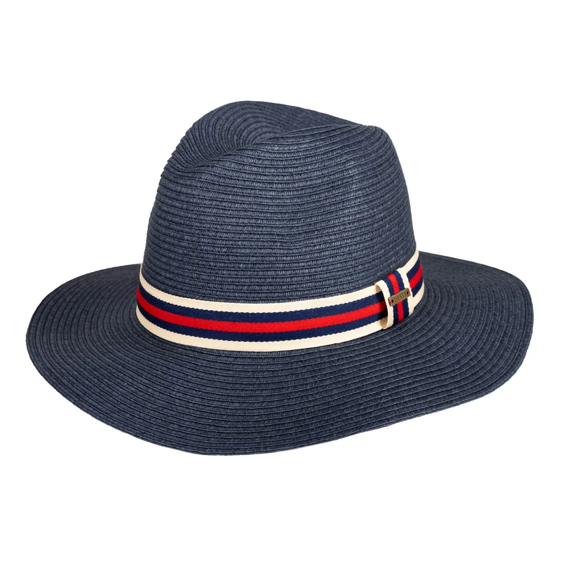 Chapeau fedora en paille pour hommes avec bande ruban rayée