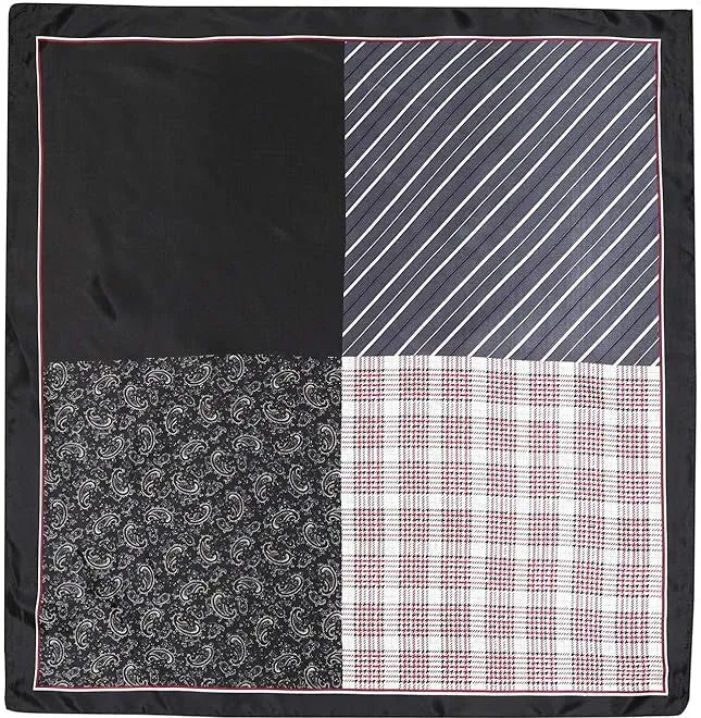Gepersonaliseerde 35 inch Twill Patchwork sjaal - Satijnen gestreepte hoofddoek haar slaapwikkels