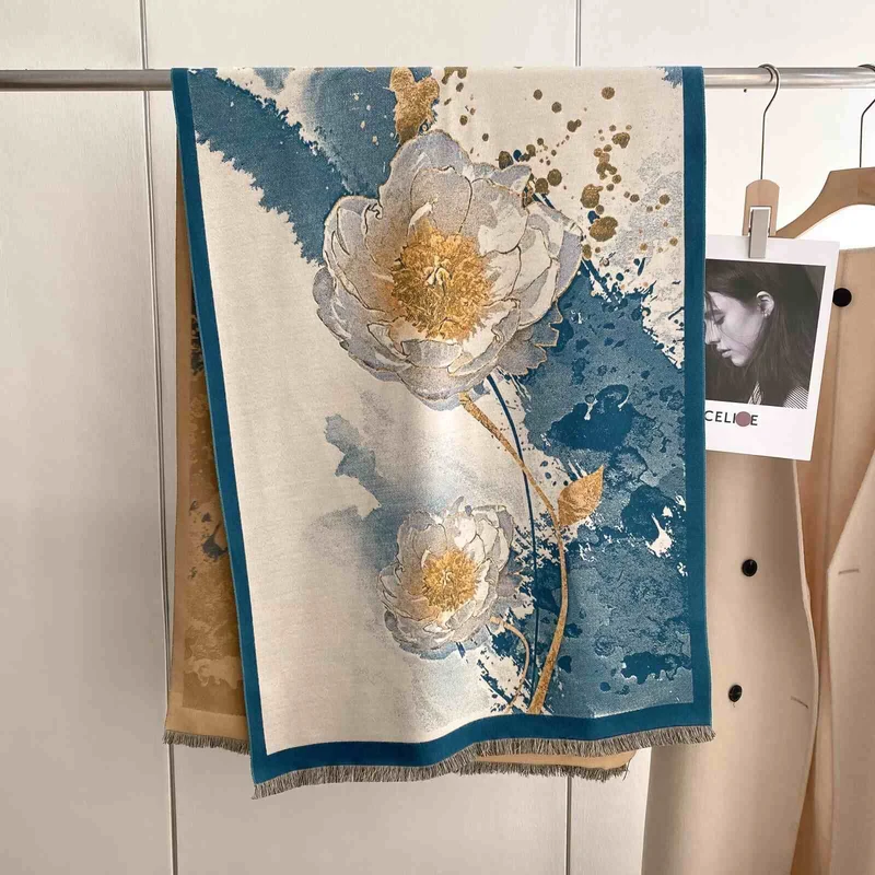 Chique pioenenprint sjaal - Bulk inkoopopties voor modefabrikanten
