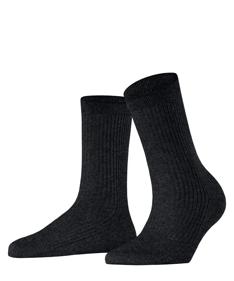 FALKE Shiny Rib Sokken Dames 46928 3000 black